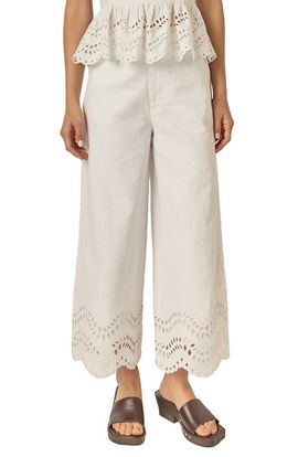 English Factory English Factory Eyelet Wide Leg Linen Pants
