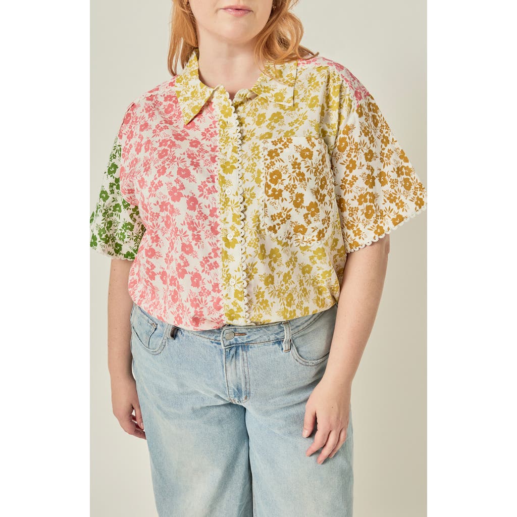 English Factory English Factory Floral Colorblock Shirt