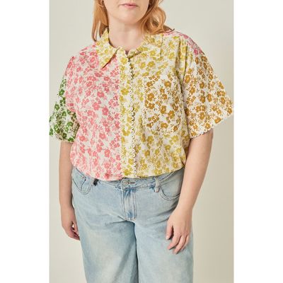 English Factory English Factory Floral Colorblock Shirt