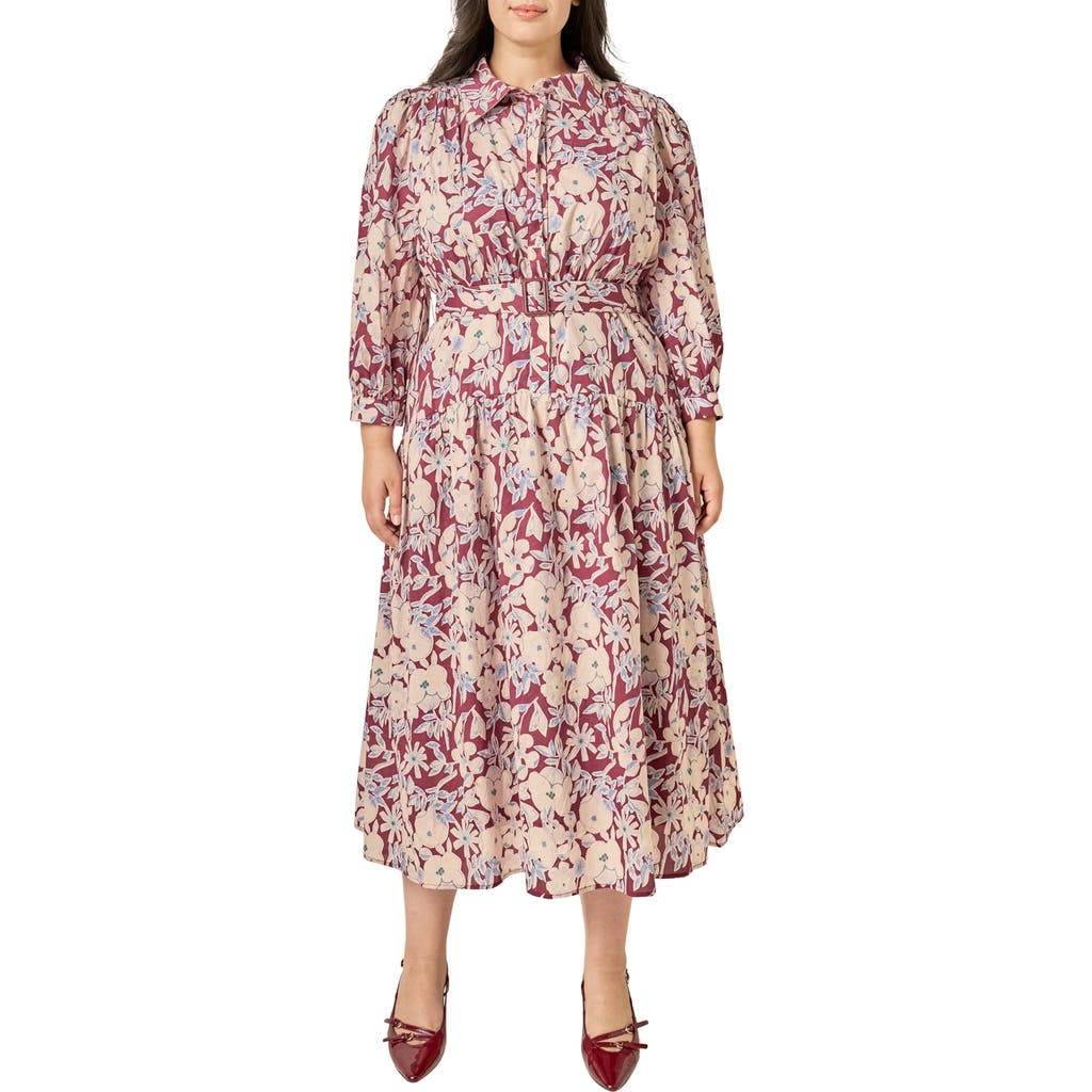 English Factory English Factory Floral Cotton Midi Shirtdress