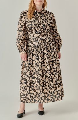 English Factory English Factory Floral Print Cotton Midi Dress