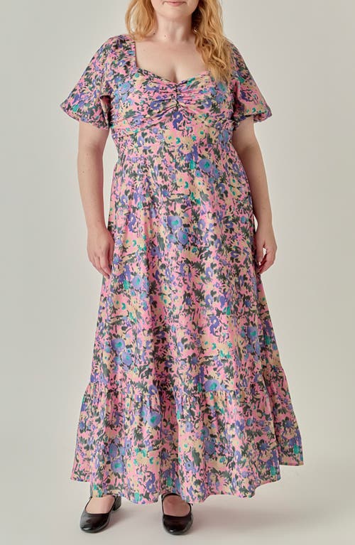 English Factory English Factory Floral Print Open Back Tie Maxi Dress