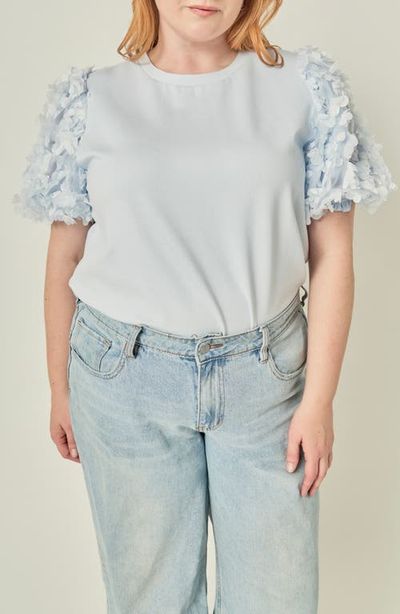 English Factory English Factory Flower Mixed Media Top
