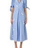 English Factory English Factory Flower Trim Striped Midi Dress - 1