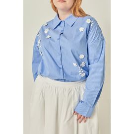 English Factory English Factory Flower Trim Striped Shirt