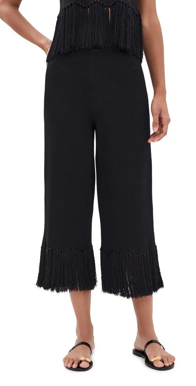 English Factory English Factory Fringe Detailed Knit Pants Black