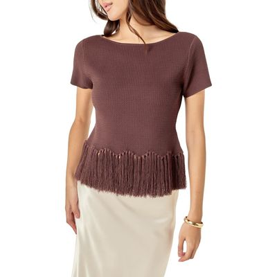 English Factory English Factory Fringe Hem Knit Top