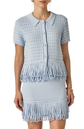 English Factory English Factory Fringe Trim Knit Shirt
