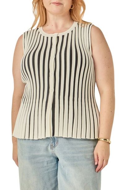 English Factory English Factory Front Button Sleeveless Sweater