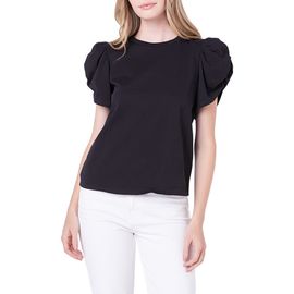 English Factory English Factory Gathered Sleeve Knit Top