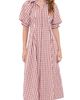 English Factory English Factory Gingham Check Midi Dress Pink Multi - 1