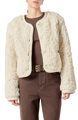 English Factory English Factory High Pile Fleece Crop Jacket