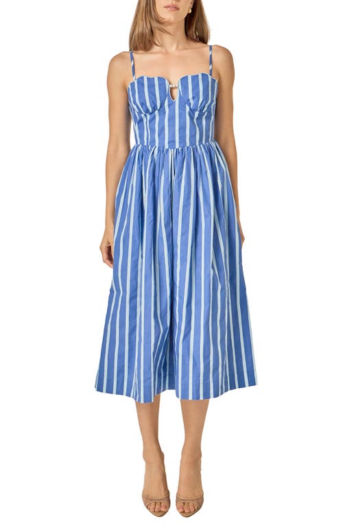 English Factory English Factory Marine Stripe Sleeveless Cotton Midi Dress