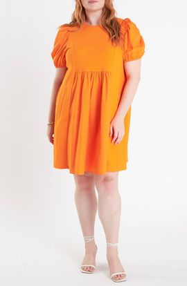 English Factory English Factory Mixed Media Babydoll Minidress