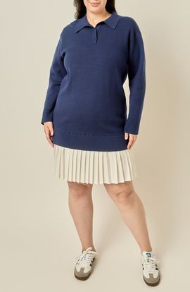 English Factory English Factory Mixed Media Polo Minidress