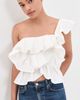 English Factory English Factory One Shoulder Ruffle Top White - 2