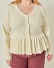 English Factory English Factory Peplum Ribbed Knit Cardigan - 1