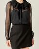 English Factory English Factory Pleated Collar Chiffon Top - 1