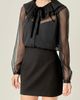 English Factory English Factory Pleated Collar Chiffon Top - 3