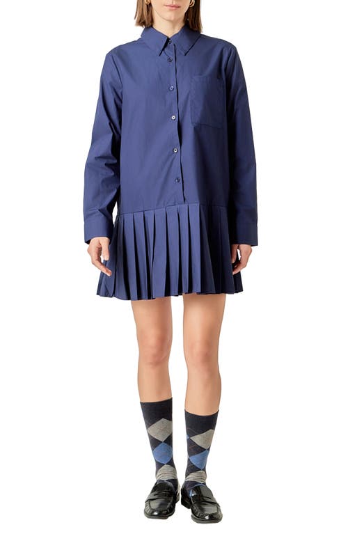 English Factory English Factory Pleated Long Sleeve Shirtdress