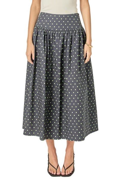 English Factory English Factory Polka Dot Cotton Midi Skirt