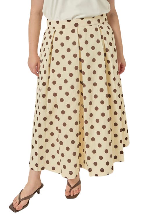 English Factory English Factory Polka Dot Pleated Midi Skirt