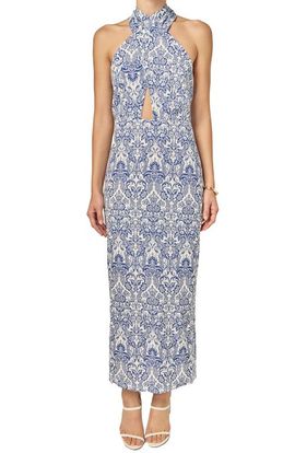 English Factory English Factory Print Cutout Halter Maxi Dress
