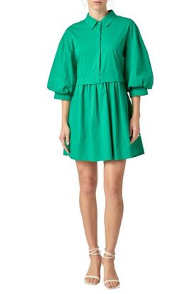 English Factory English Factory Puff Sleeve Shirtdress