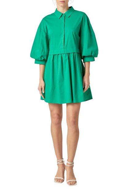 English Factory English Factory Puff Sleeve Shirtdress