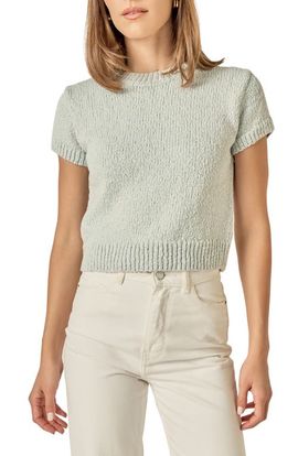 English Factory English Factory Rib Trim Short Sleeve Knit Top