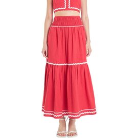 English Factory English Factory Rickrack Linen Blend Maxi Skirt