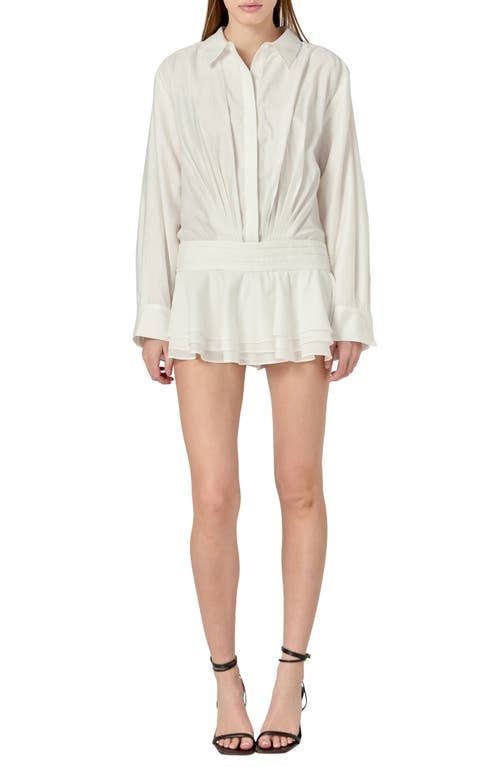 English Factory English Factory Ruffled Long Sleeve Micro-Mini Romper