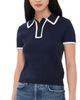 English Factory English Factory Scallop Detailed Short Sleeve Polo Navy/White - 1