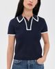 English Factory English Factory Scallop Detailed Short Sleeve Polo Navy/White - 2