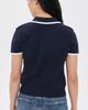 English Factory English Factory Scallop Detailed Short Sleeve Polo Navy/White - 3