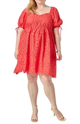 English Factory English Factory Scallop Edge Cotton Eyelet Minidress