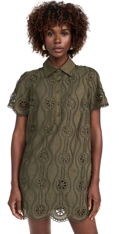 english factory dress you can pair it with your favorite tights and long coat English Factory - Scallop Embroidered