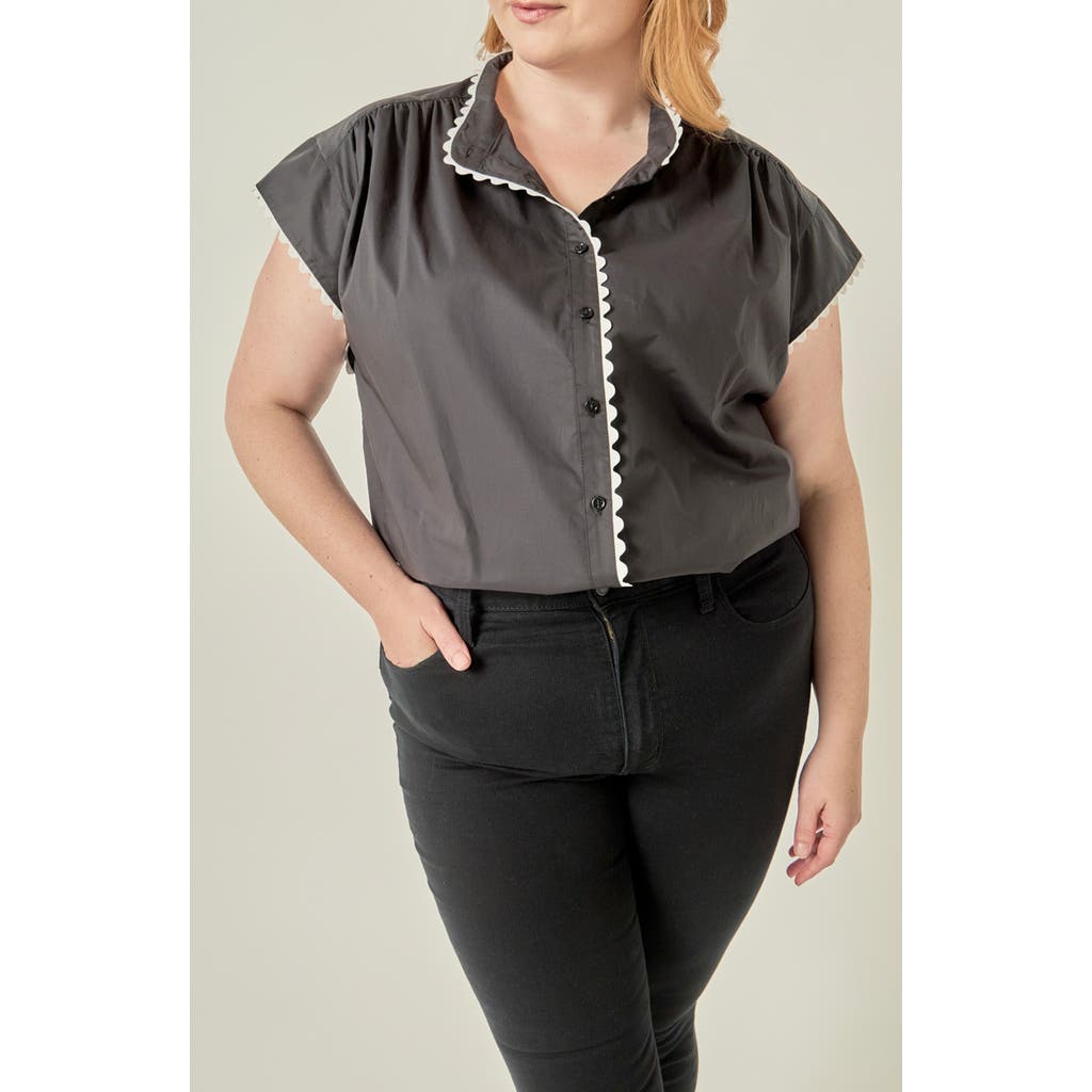 English Factory English Factory Scallop Trim Cotton Top