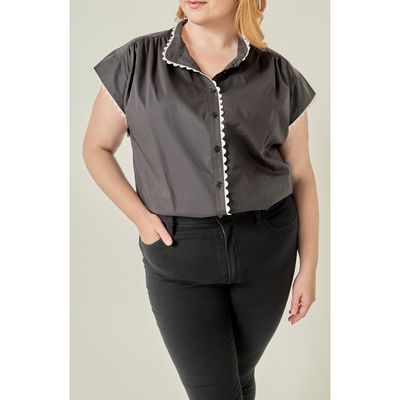 English Factory English Factory Scallop Trim Cotton Top