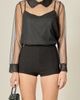 English Factory English Factory See Through Beaded Top - 1