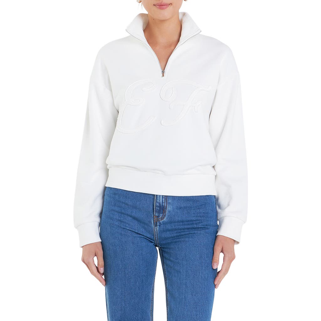 English Factory English Factory Sports Club Patch Half Zip Sweatshirt