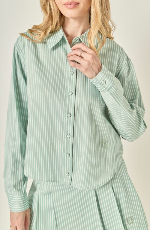 English Factory English Factory Sports Club Stripe Crop Button-Up Shirt