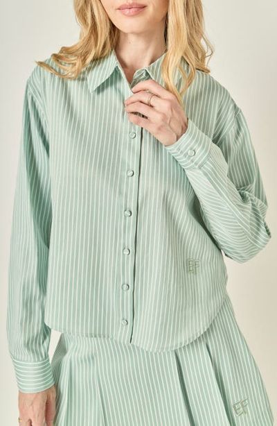 English Factory English Factory Sports Club Stripe Crop Button-Up Shirt