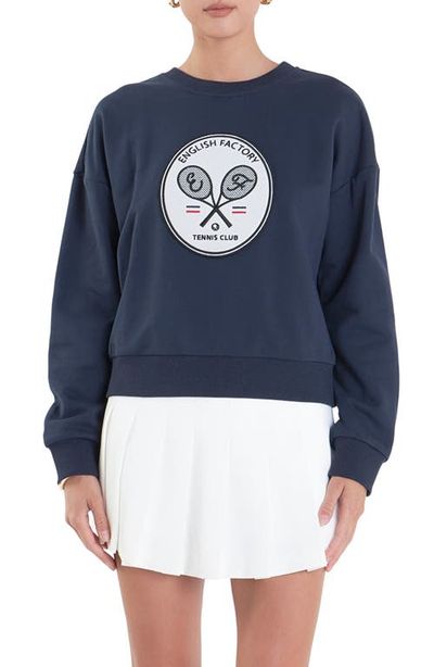 English Factory English Factory Sports Club Velvet Patch Sweatshirt