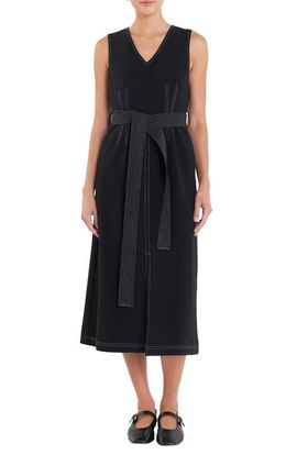 English Factory English Factory Stitch Detail Tie Belt Dress