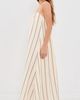 English Factory English Factory Strapless Pintuck Striped Maxi Dress Beige/Black - 4