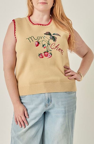 English Factory English Factory Strawberry Stitch Detail Vest