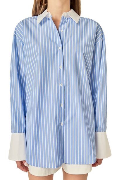 English Factory English Factory Stripe Oversize Poplin Shirt