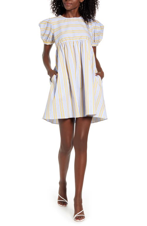 English Factory English Factory Stripe Puff Sleeve Dress