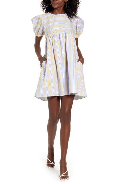 English Factory English Factory Stripe Puff Sleeve Dress